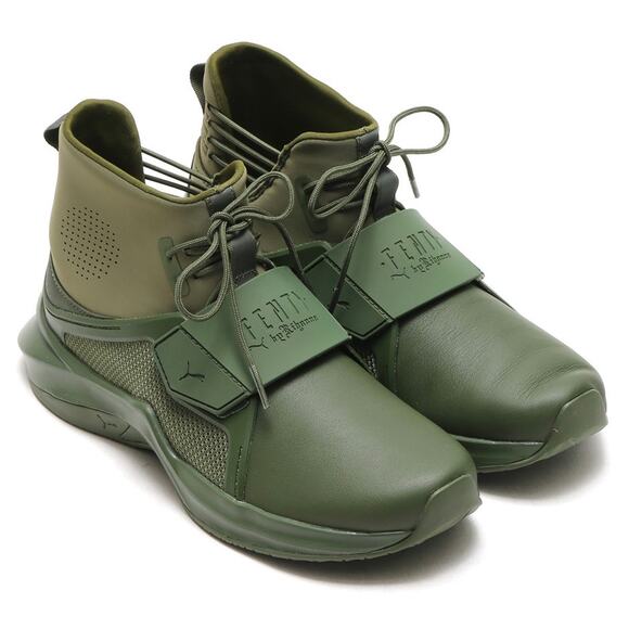 The Trainer Hi Sneaker Puma x Fenty - New in Box - Womens Sz 7 Cypress Green - Picture 10 of 11